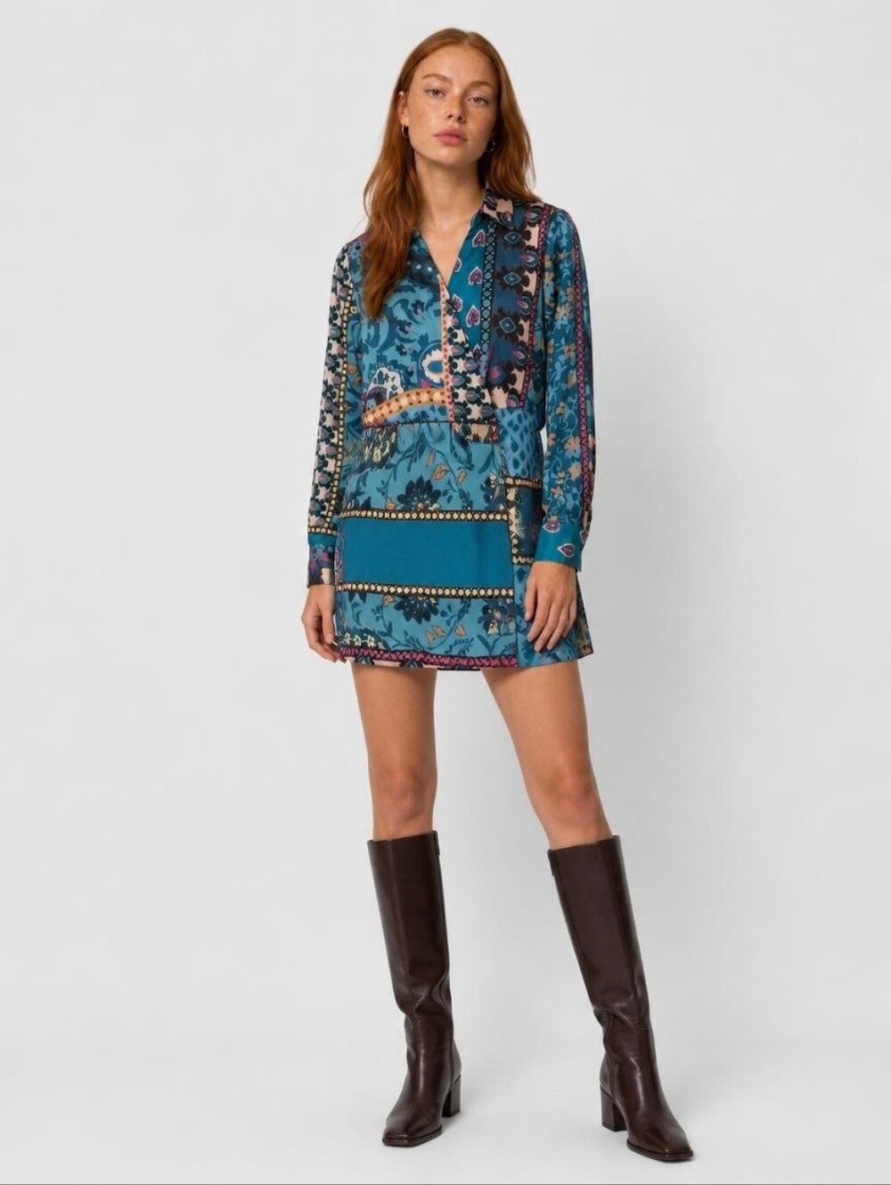 KAOS Mini Dress Multi Color Abstract Print Unlined Size Misses Small NWT